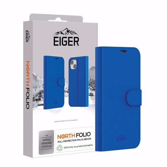 Picture of Eiger Eiger North Folio Case for Apple iPhone 15 Plus in Blue