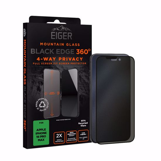 Picture of Eiger Eiger GRS Mountain Black Privacy EDGE 360 Screen Protector for iPhone 16 Pro Max
