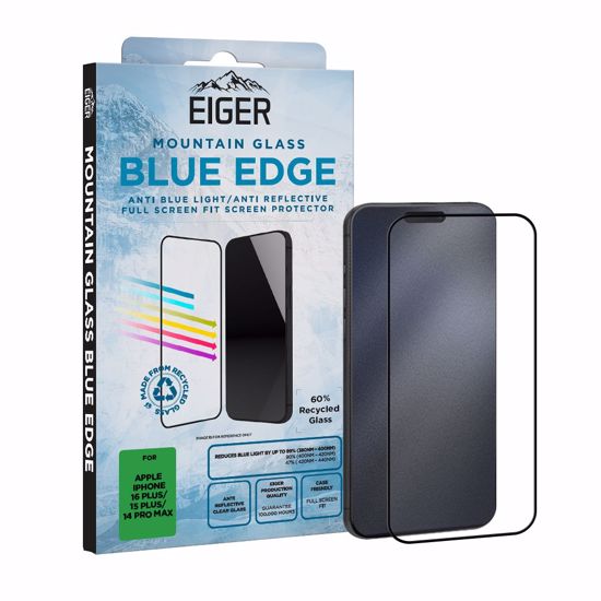 Picture of Eiger Eiger GRS Mountain Blue EDGE Screen Protector for iPhone 16 Plus/15 Plus/14 Pro Max