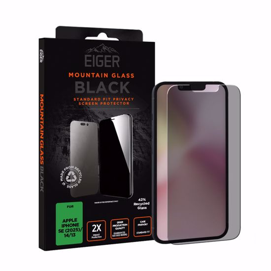 Picture of Eiger Eiger GRS Mountain Black Privacy Screen Protector for Apple iPhone 16e/14/13